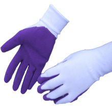 NMSAFETY Latex beschichtete lila Handschuhe für die Gartenarbeit